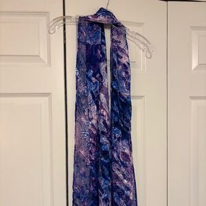 Blue and Purple Handpainted Scarf
